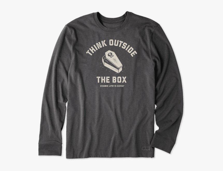 Men S Think Outside The Box Long Sleeve Crusher Tee - Life Is Good Men-s Long Sleeve