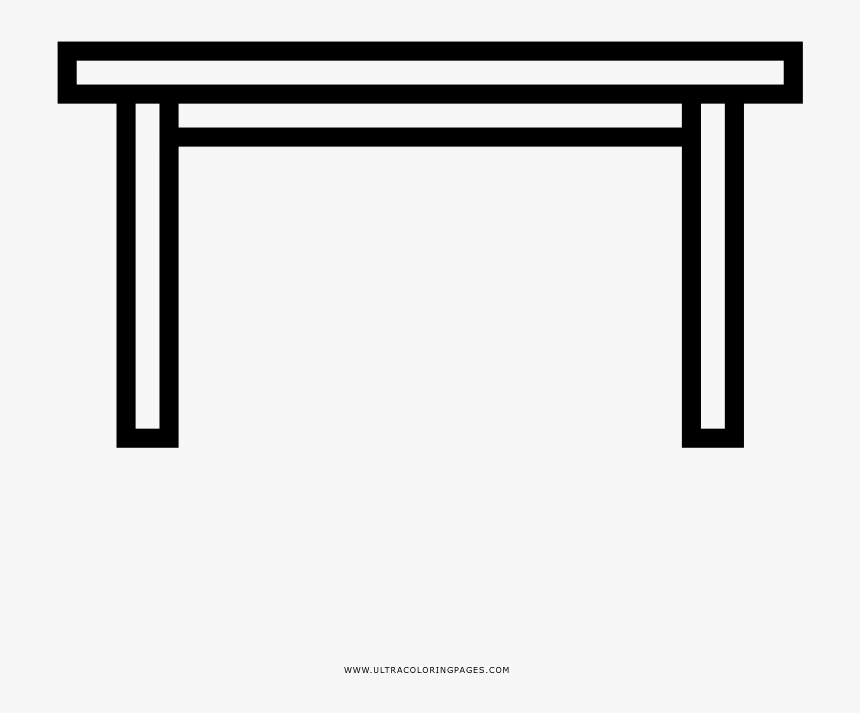 Dinner Table Coloring Page - Desk Outline