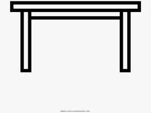 Dinner Table Coloring Page - Desk Outline