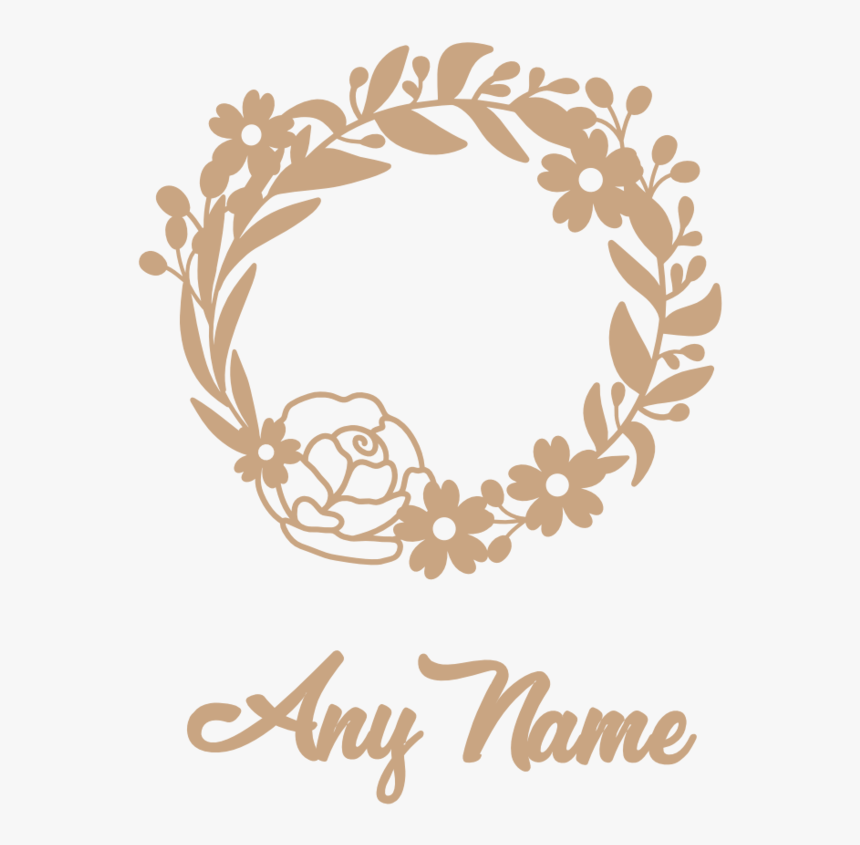 Floral Wreath With Any Name - Fl