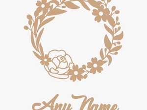Floral Wreath With Any Name - Flower Wreath Rose Gold