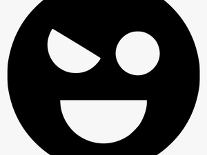 Evil Smile S - Smiley Black And White Icon