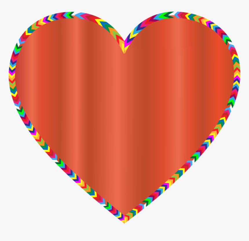 Transparent Rainbow Border Clipart - Rainbow Heart Clipart