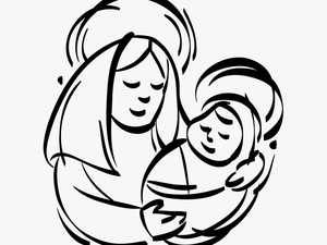 Vector Illustration Of Mother Mary With Christ Child - Maria Mae De Jesus Png