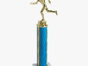 10 Inch Tall Single Column Trophy For Running Events - Plastic Star Shaped Awards