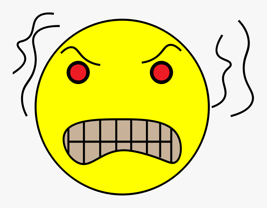 Yellow Angry Head - Clip Art Ang