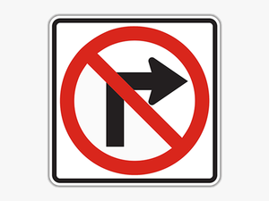 No Right Turn - Flash Cards Of Traffic Signals