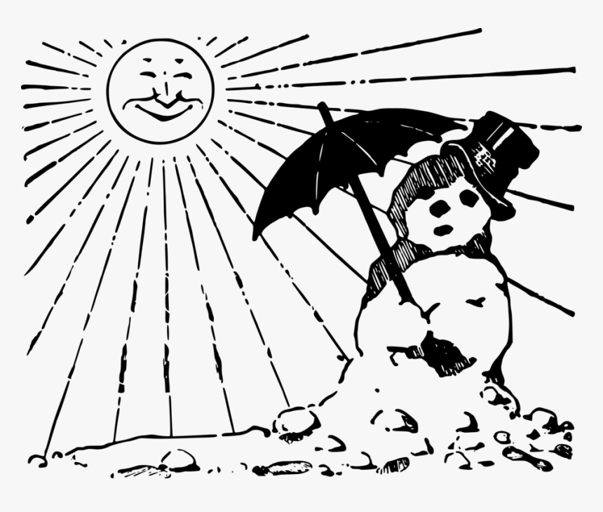 Melting Snowman Clipart Black And White