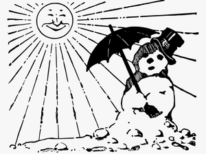 Melting Snowman Clipart Black And White
