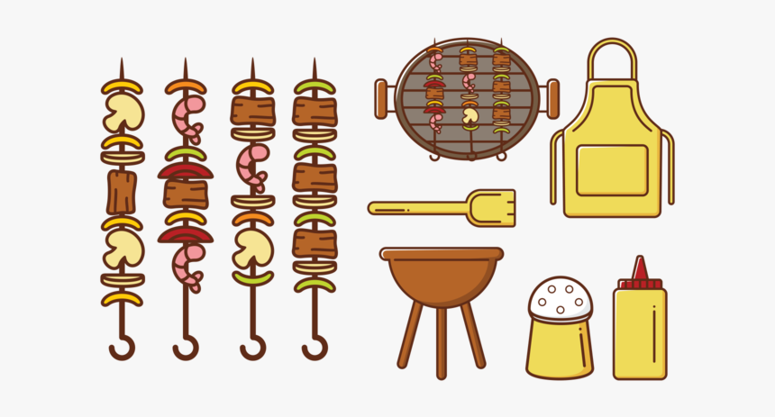 Brochette Kebab Skewers Icons Ve