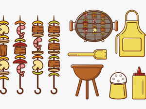 Brochette Kebab Skewers Icons Vector - Bbq Kebab Icon Png
