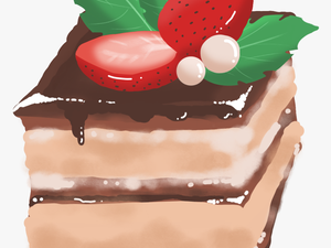 Strawberry Chocolate Cake Png And Psd - Kek Png
