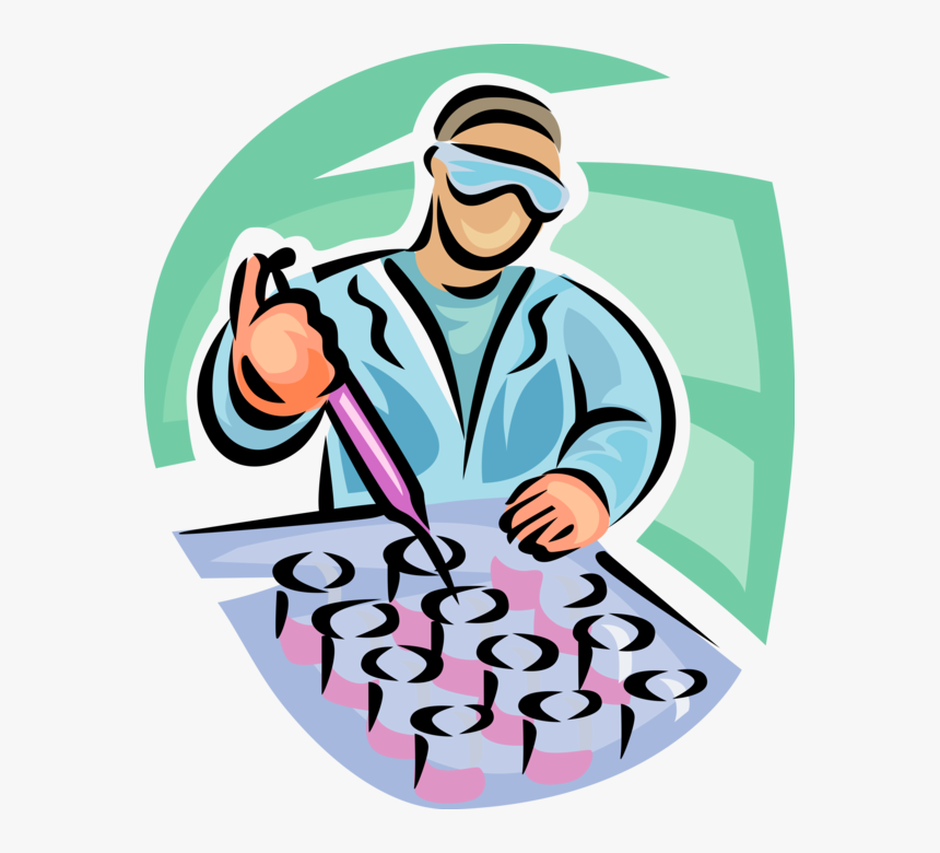 Technician Performs Tests With - Clip Art