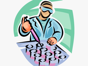 Technician Performs Tests With - Clip Art