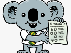 Dennis The Election Koala Shows You A Green Ballot - Voting Koala