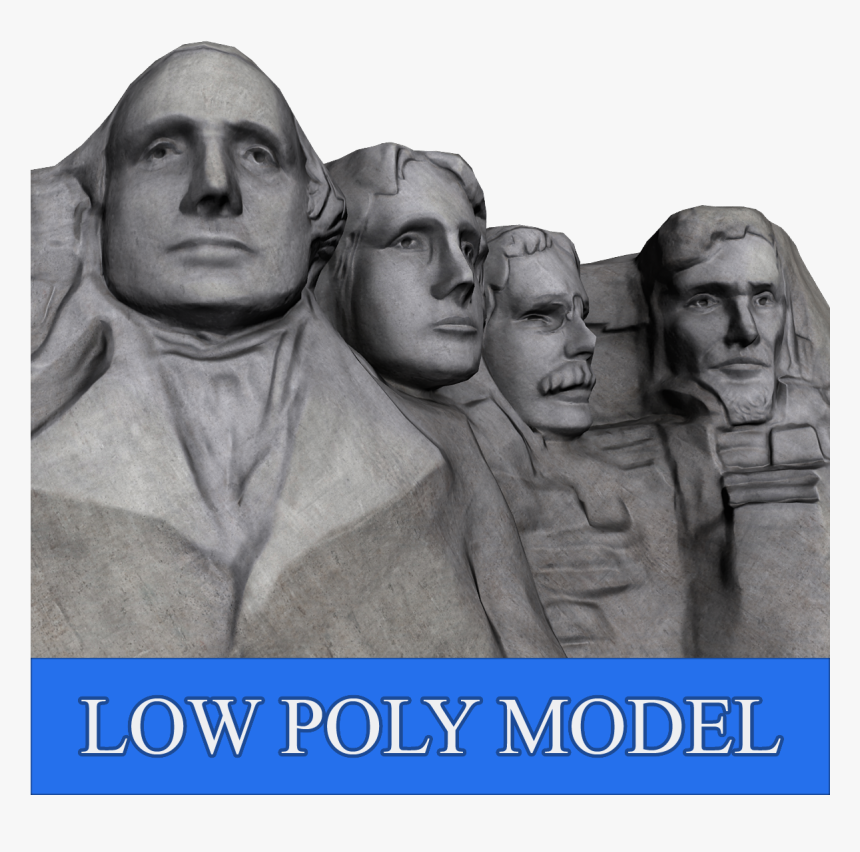 Mount Rushmore Low Poly 3d Model Low-poly Max Obj Mtl - Mount Rushmore National Memorial Original Mo