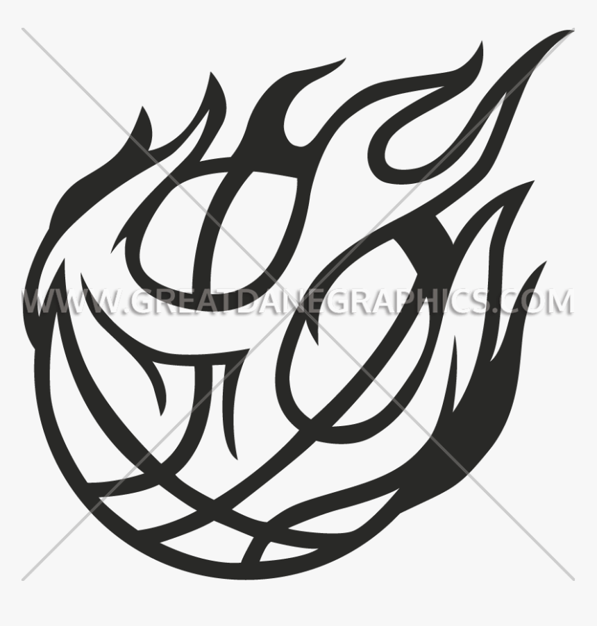 Drawing Sport Flame - Basketball