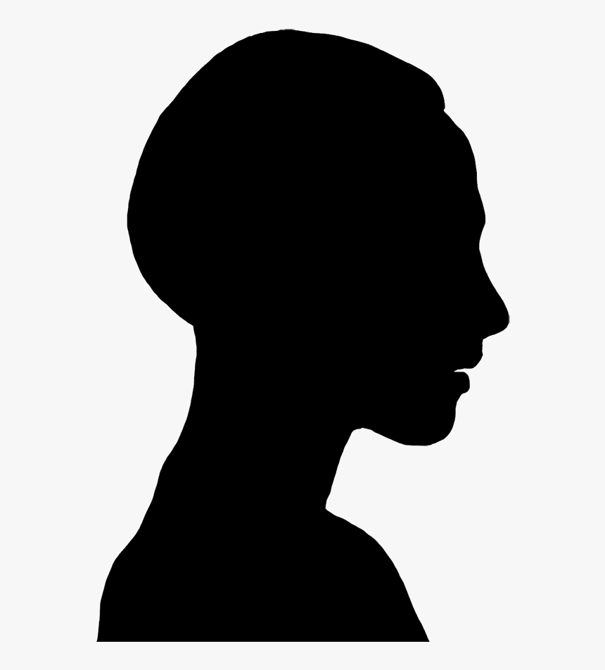Silhouette Clip Art Of Young Woman - Human Face Silhouette Png