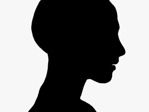 Silhouette Clip Art Of Young Woman - Human Face Silhouette Png