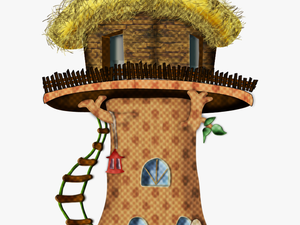 Fairy Tree House Clipart Clipart Black And White Stock - Wolf