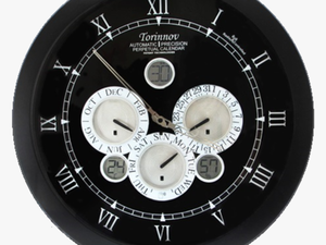 7cm Matt Black Metal Automatic Perpetual Calendar Wall - Wall Clock