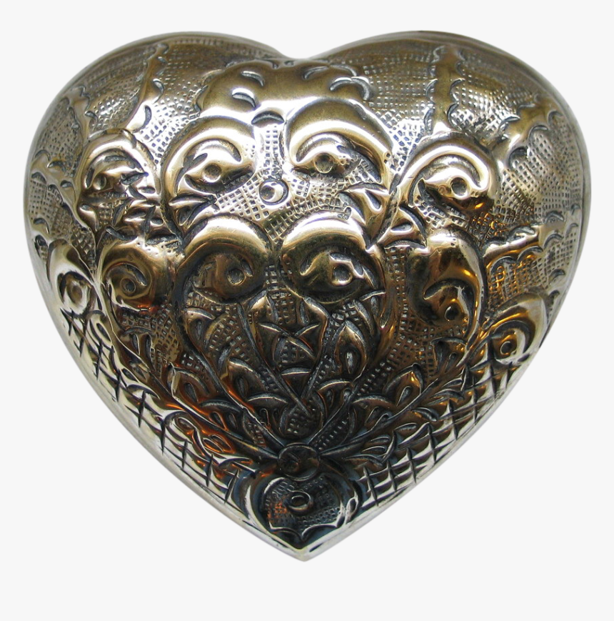 1970s Repoussé Domed Heart Shap