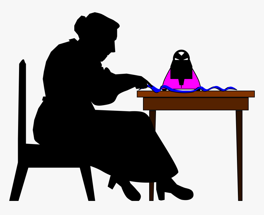 Clipart Woman Sewing - Clip Art 