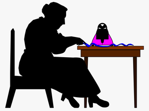 Clipart Woman Sewing - Clip Art Person Sewing
