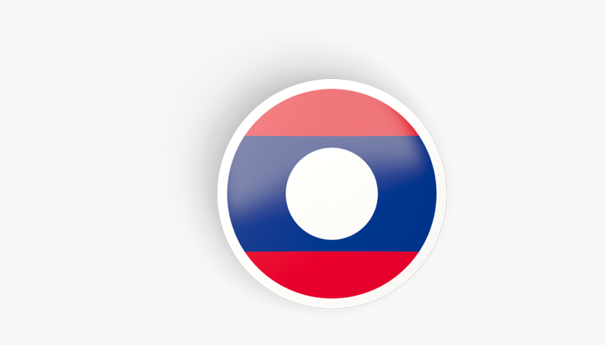 Round Concave Icon - Lao Flag Circle Png