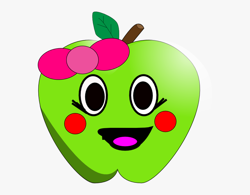 Happy Apple Clipart Vector Library Library Happy Apple - Cute Apple Clip Art