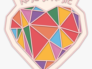 Geometric Rainbow Heart Enamel Pin Badge - Rose And Rosie Merch Heart