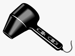 Blow Dryer Clipart Black And White - Hair Dryer Transparent Background