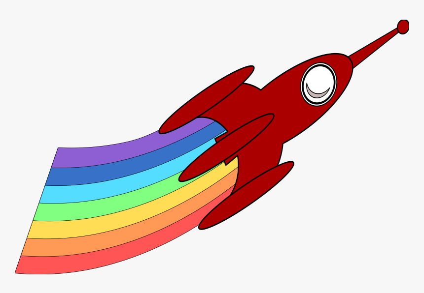 Rainbow Rocket Clip Arts - Rocke