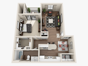 Spacious One Bedroom Apartment In Phoenix - Floor Plan