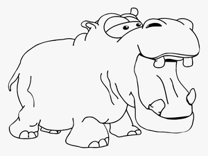Hippopotamus 2 - Kudanil Gambar Hitam Putih