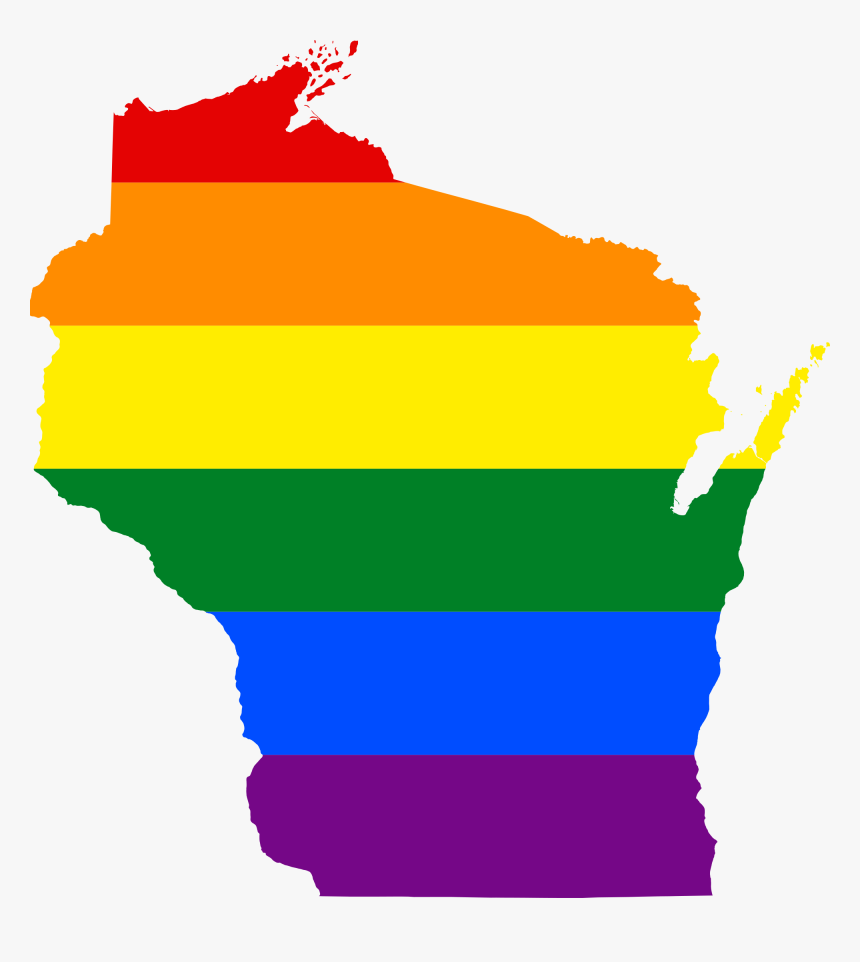 Lgbt Flag Map Of Wisconsin - Wis