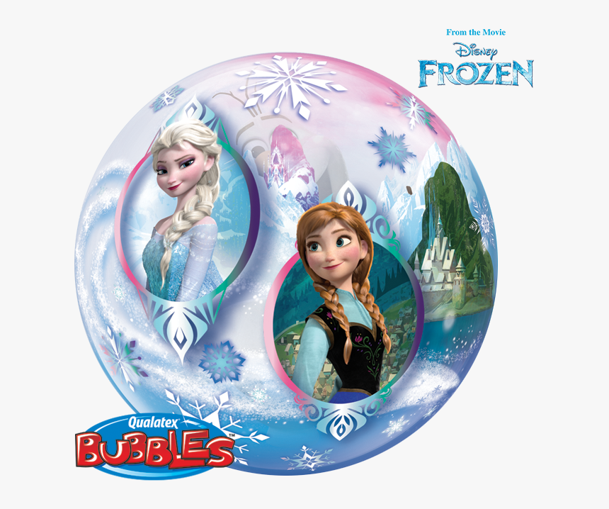 Frozen Bubble Balloon Anna &amp; Elsa - Round Frozen Olaf Stickers