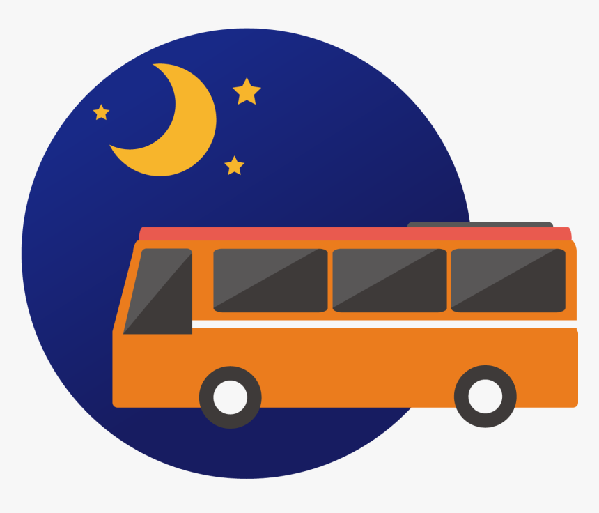Travel By Night Bus - Night Bus Clipart