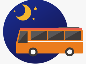 Travel By Night Bus - Night Bus Clipart