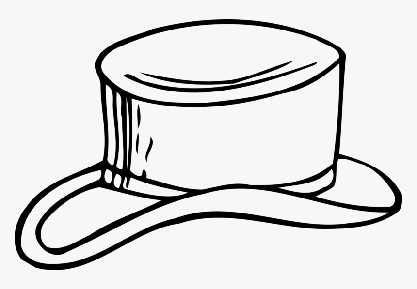 Transparent Scarf Clipart - Black Hat Line Drawing