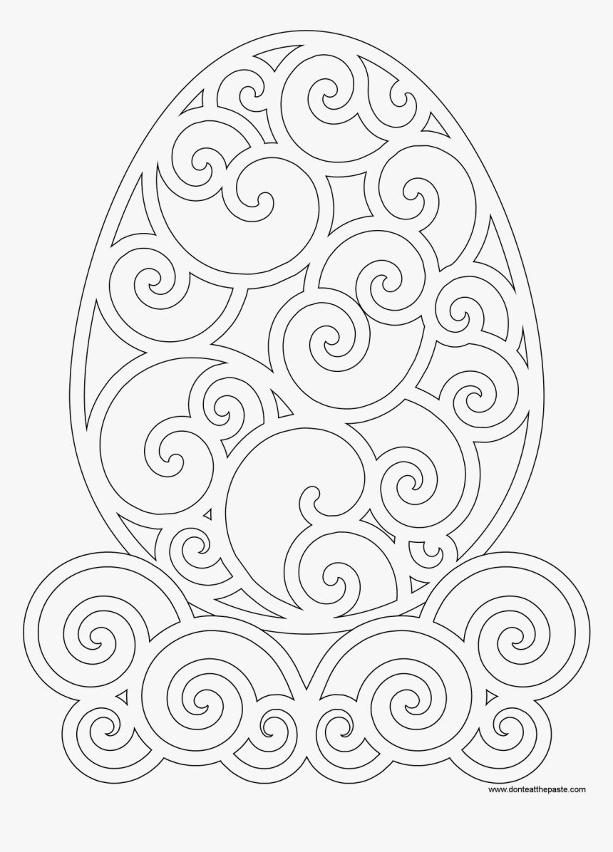 Advanced Coloring Pages Swirls - Wielkanocny Witraż Szablon