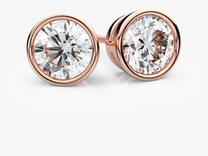 Earrings - Fine Bezel Set Diamond Earrings