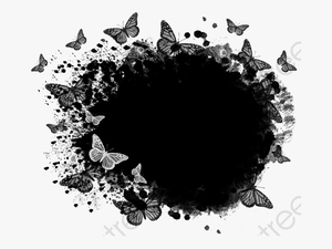 Butterfly Black And White Clipart Border