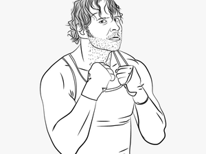 Vector Black And White Library Wwe Drawing At Getdrawings - Wwe Dean Ambrose Drawing