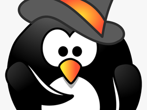 Top Hat Clipart Small - Penguin With Hat Cartoon