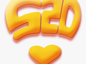 Yellow Heart Shaped 520 Word Art - Heart