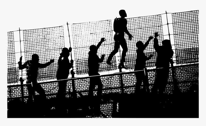 Africans Climbing Fence Into Europe Clip Arts - People Climbing Over Fence