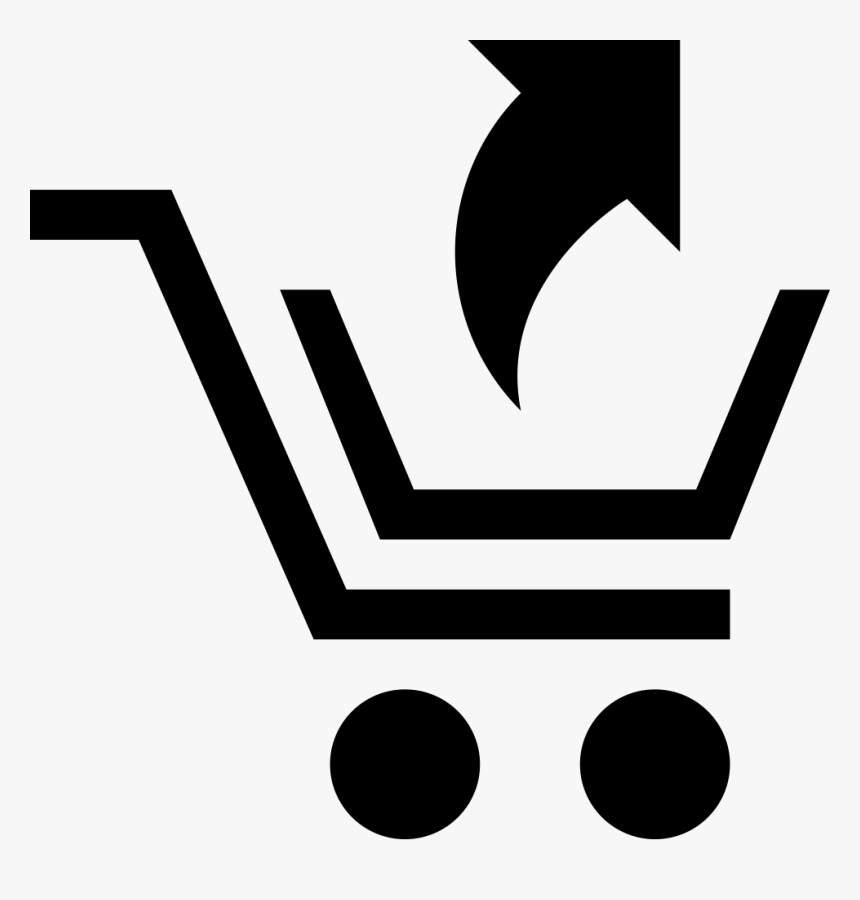 Shopping Cart With An Up Arrow - Icon