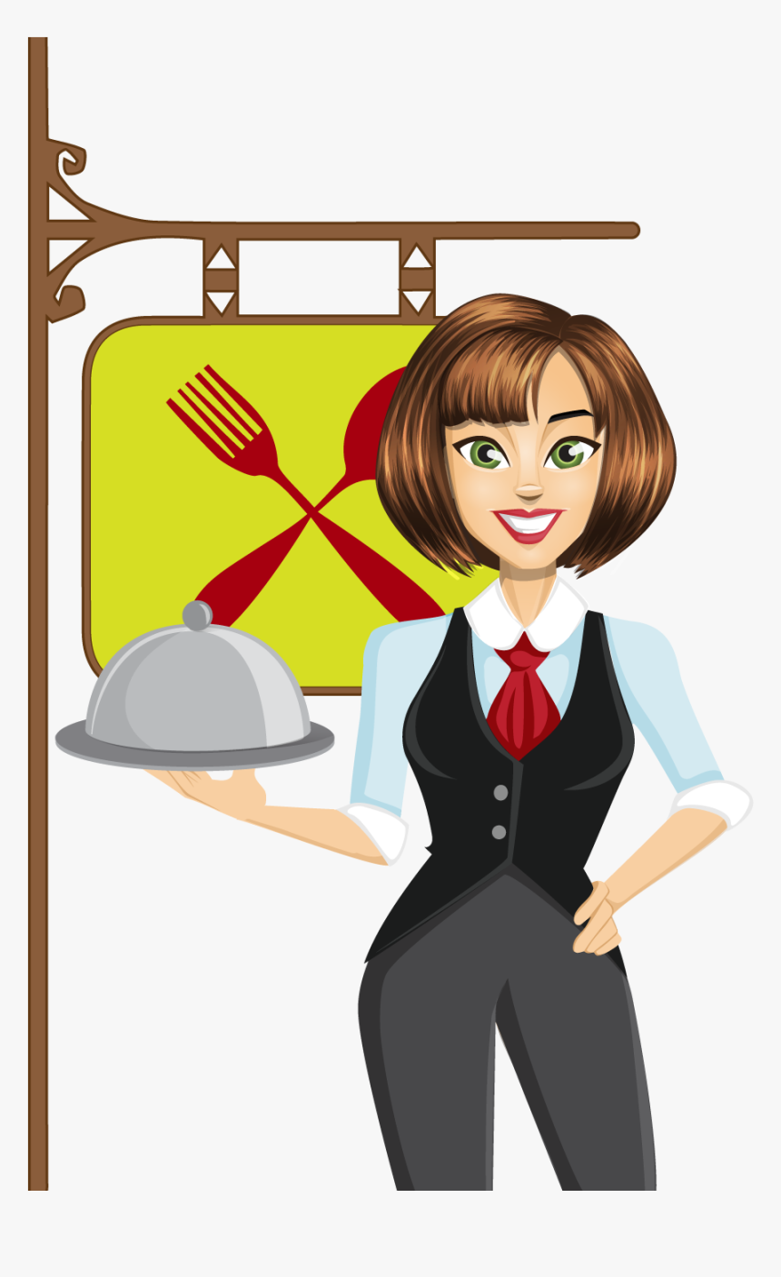 Robust Oriental Soup - Waitress Clipart