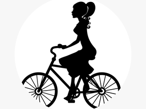 Girl On Bike Silhouette Png